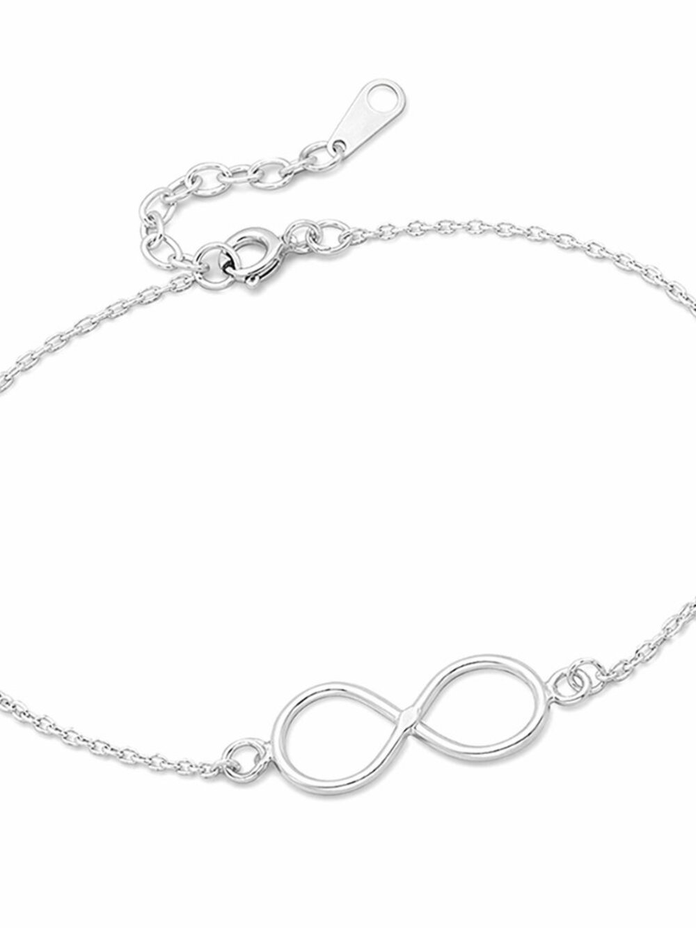 925 Sterling Silver Infinity Chain Bracelet